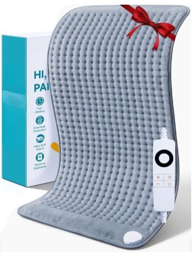 وسادة تدفئة كهربائية مقاس كبير جداً (85×45 سم) لتخفيف آلام الظهر والرقبة والأكتاف - كمادة حرارية بـ 6 مستويات حرارة وإيقاف تلقائي - مثالية لآلام الدورة الشهرية - Image 1